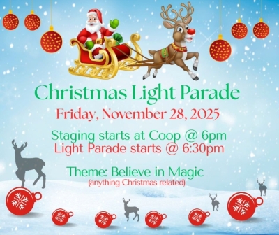 christmas light parade santa with rudolph pulling his sleigh