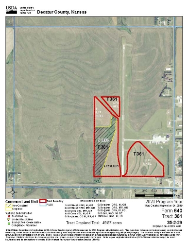 map of tract 1 by the oberlin municipal airport